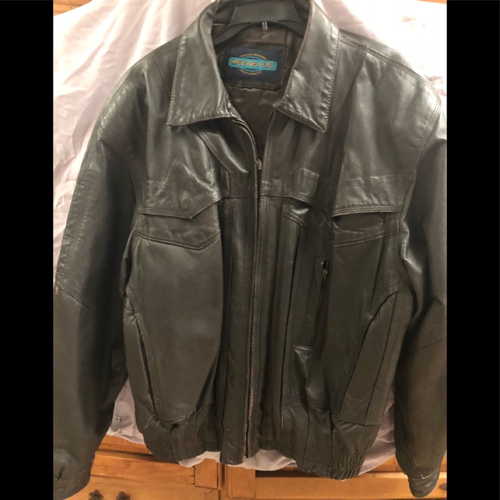 Black leather coat